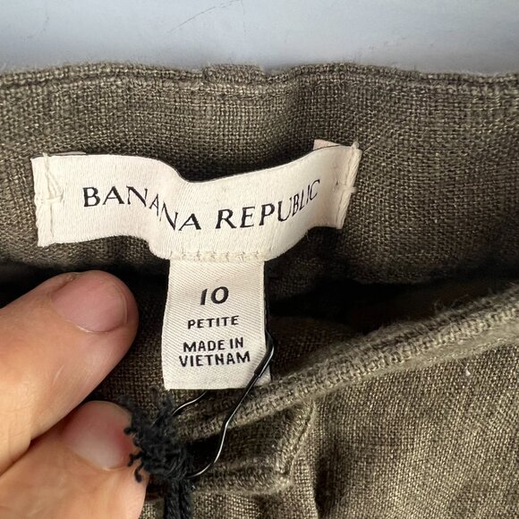 Banana Republic‎ Soho High-Rise Wide-Leg Linen Pant Size 10P - Picture 8 of 10